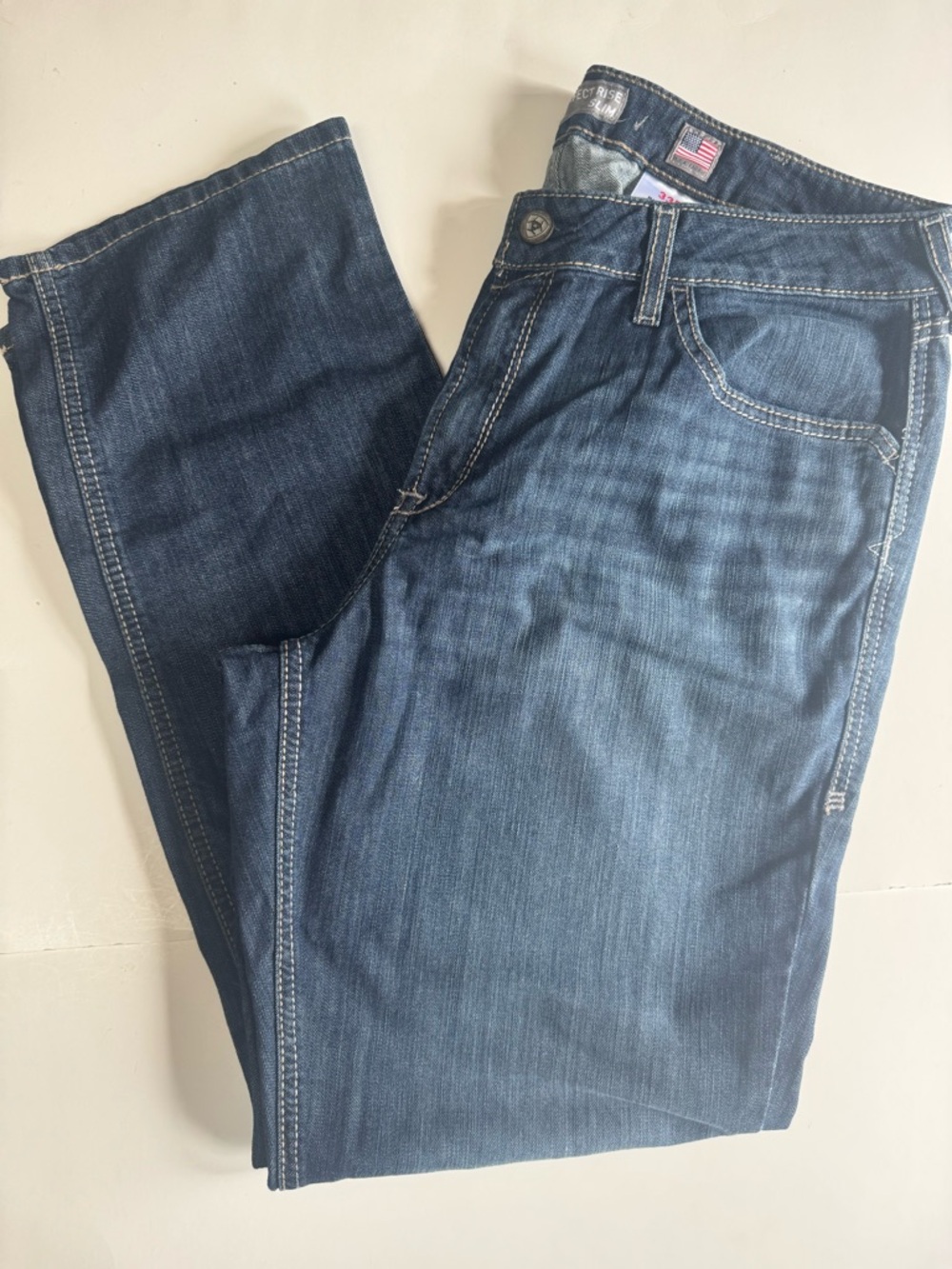 NWT! Ariat FR Women’s Perfect Rise, Slim Leg Jeans Size 33R Blue Stretch Cat 2